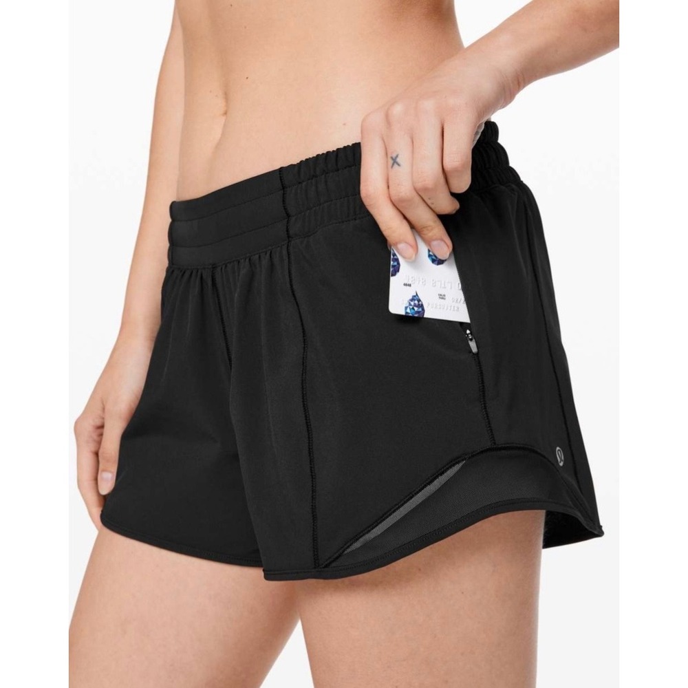 Lululemon Hotty Hot Short II *Long 4" Black 4 Gym Running Athletic